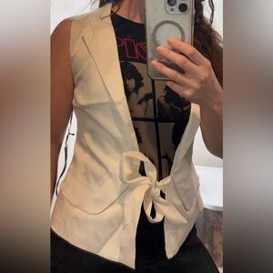 Retro Y2K Love Stitch Ivory White Sleeveless Vest New With Tags Size Large